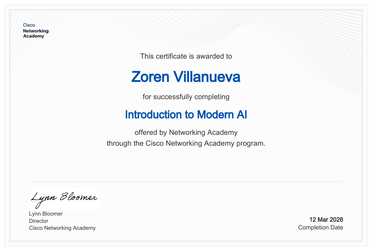 Intro to Modern AI